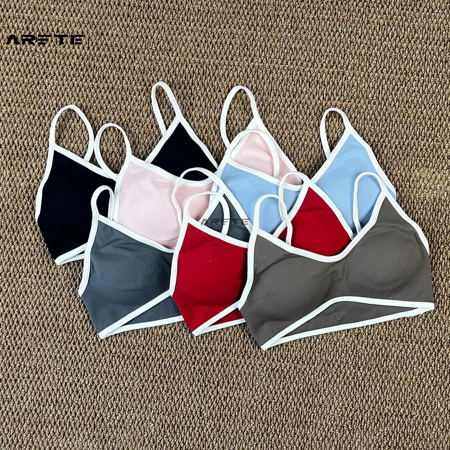 Womens Color-blocking Halter Shockproof Yoga Sports Bra Breathable Compression Outdoor Fitness Gym Workout Tank Vest 260626
