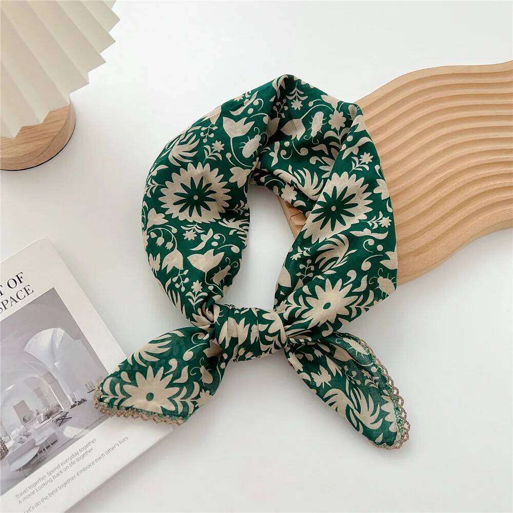 70cm Handkerchief Cotton Neck Scarves For Women Small Neckerchief Bag Scarfs Square Headband Cute Bandana Head Hair Scarf Female 26Y06226 - view 5