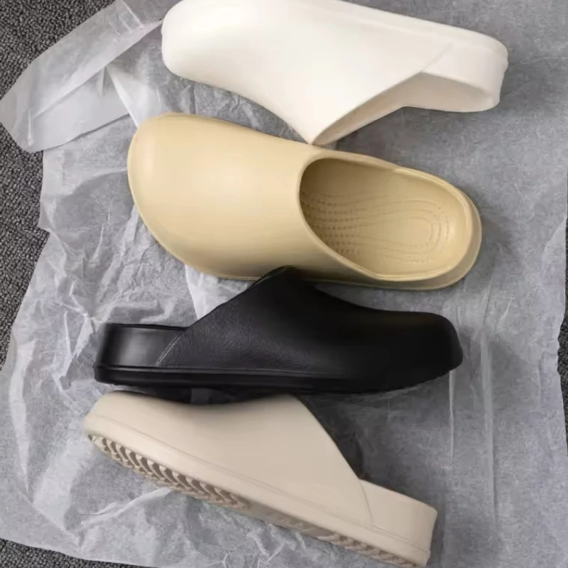 Mens Kitchen Chef Shoes Waterproof Garden Clogs Closed Toe Half Shoes Rubber Slippers Restaurant el Working Summer Beach 260626