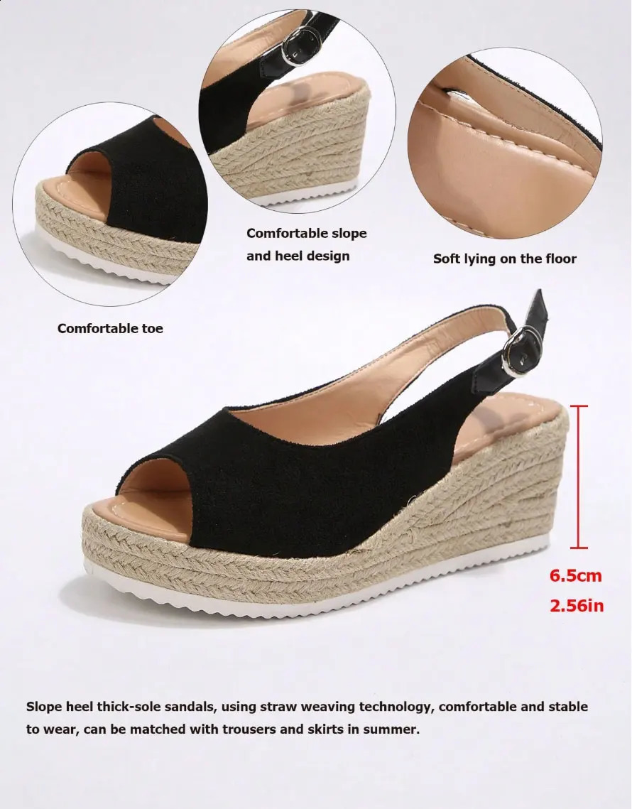 Womens Chunky Heel Sandals Comfortable Elegant Summer Shoes Waterproof Platform SlipOn Large Size Outdoor Daily Wear 260626 - view 6