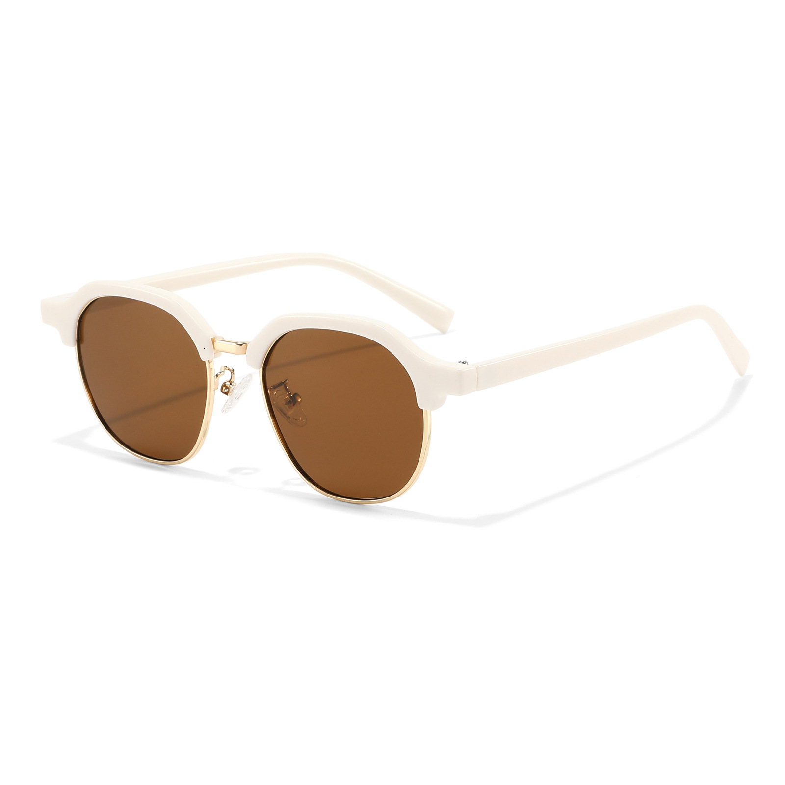 20 New Oval Half-Frame Eyebrow Sunglasses, European And American Fashion, High-End Retro Street Style Trendy Sunglasses - view 6