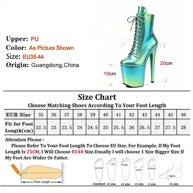 Platform Short Boots 20CM 8 Gothic Gradient Color Ankle For Woman Nightclub Super High Heels Stripper Pole Dance Shoes 260616 - view 5