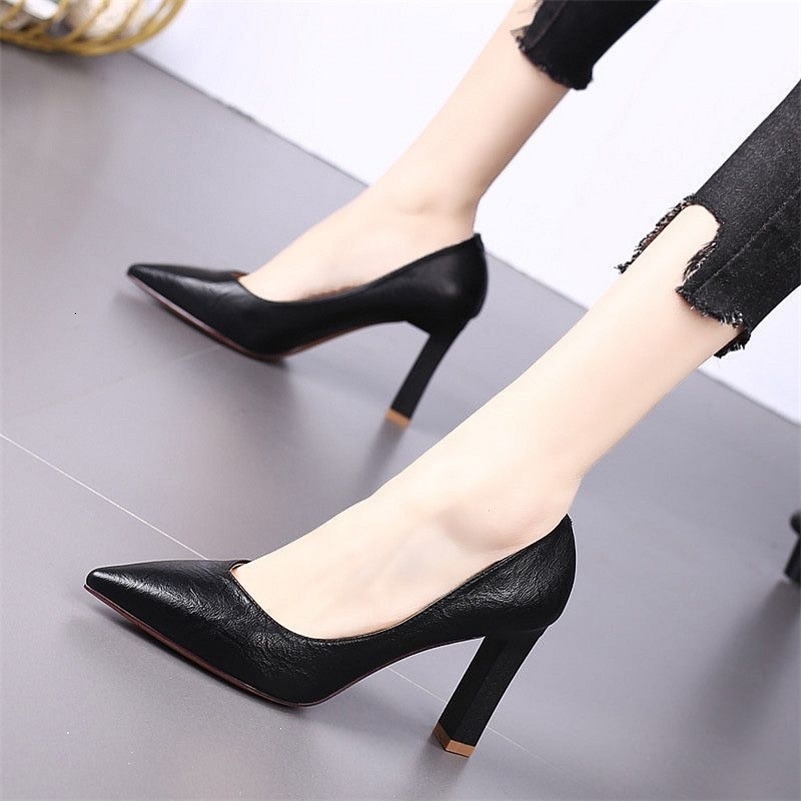 Shoes for Women Stilito Ladies Summer Footwear Square Heels Office Super High Heel Black Pointed Toe Y2k Quick Delivery 39 260625