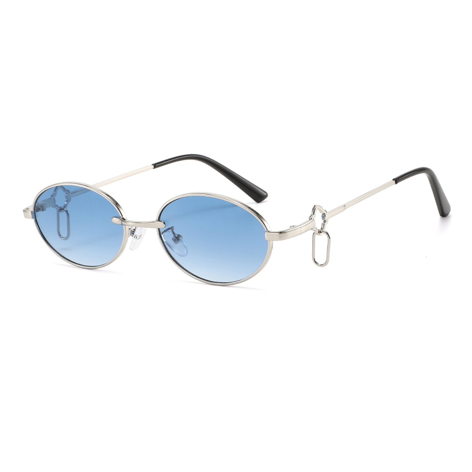 New Vintage Oval Metal Sunglasses, European American Fashion, Trendy And Unique Hip-Hop Style Women's Sunglasses - view 6