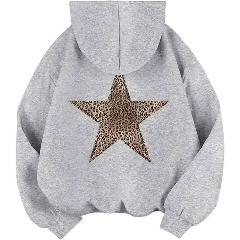 2025 Star Graphic Hoodies Y2k Leopard Print Hooded Sweatshirt Cheetah Hoodie Fashion Casual HipHop Harajuku Unisex Pullover W260626 - view 5