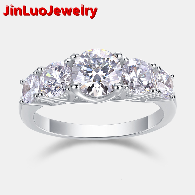 Classics Design Jewelry Engagement Silver Rings Round Brilliant Moissanite Ring Hypoallergenic Wedding Promise Ring