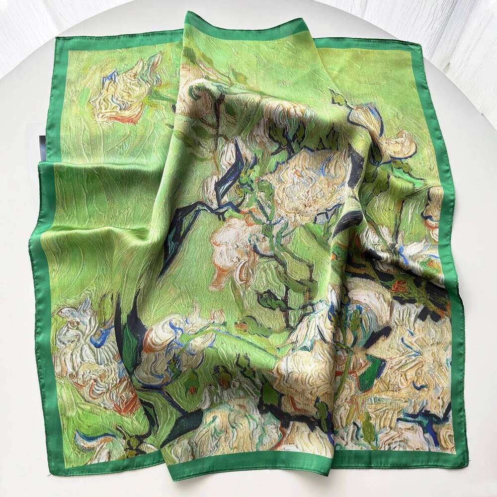 Summer Scarf Women Oil Pattern Silk Imitation Scarves Square Hairbands Foulard Female Bandana Neck Kerchief Headbands 26Y06226 - view 6