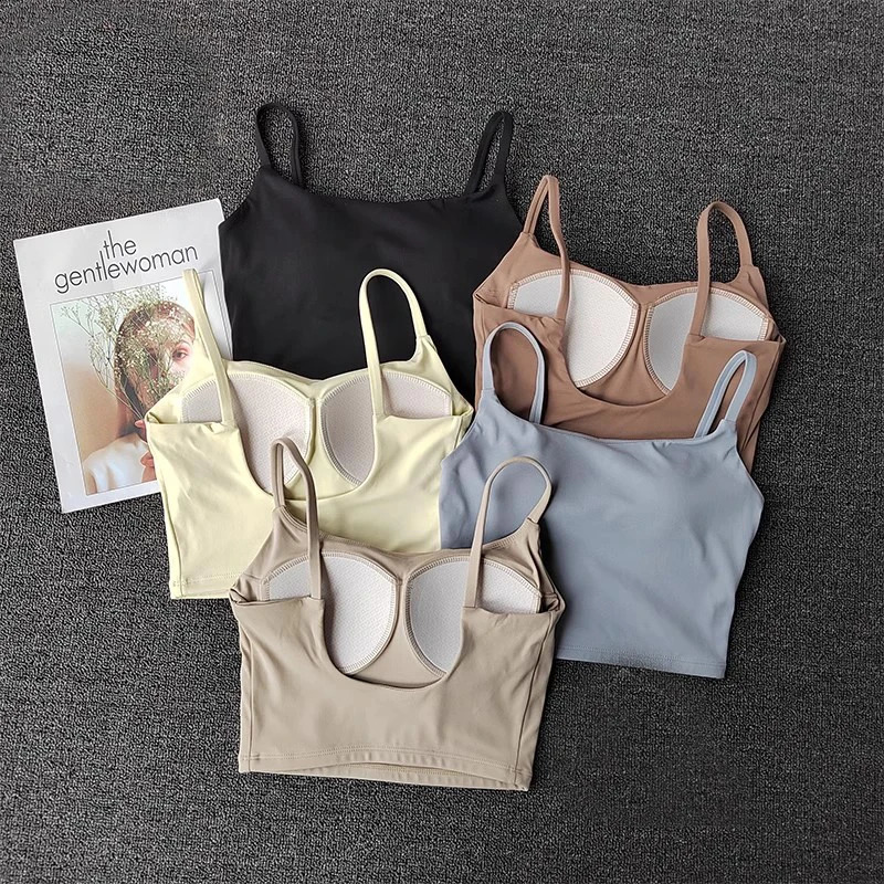 High-end Sports Bra Gym Camisole Fixed Pad Push-up Sports Underwear Womens Strapless Beauty Back Training Fitness Bra Yoga Bra 260626 - view 4