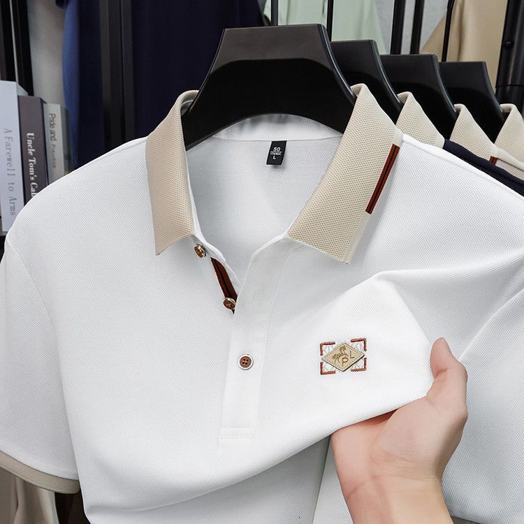 Summer Men's T-Shirt With A Turn-Down Collar, Short-Sleeve Top, Business Loose Casual Summer Breathable POLO Shirt