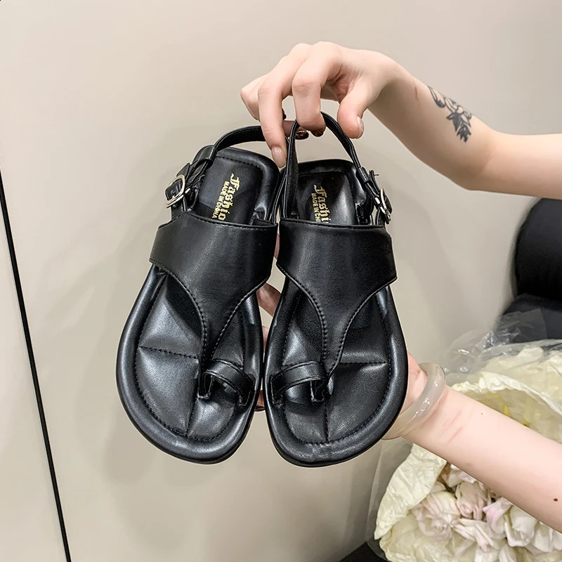 Summer Fashion Women Thong Flat Sandals Ankle Buckle NonSlip Soft Sole Open Toe Daily Beach Outdoor Casual Walking Shoes 260626 - view 5