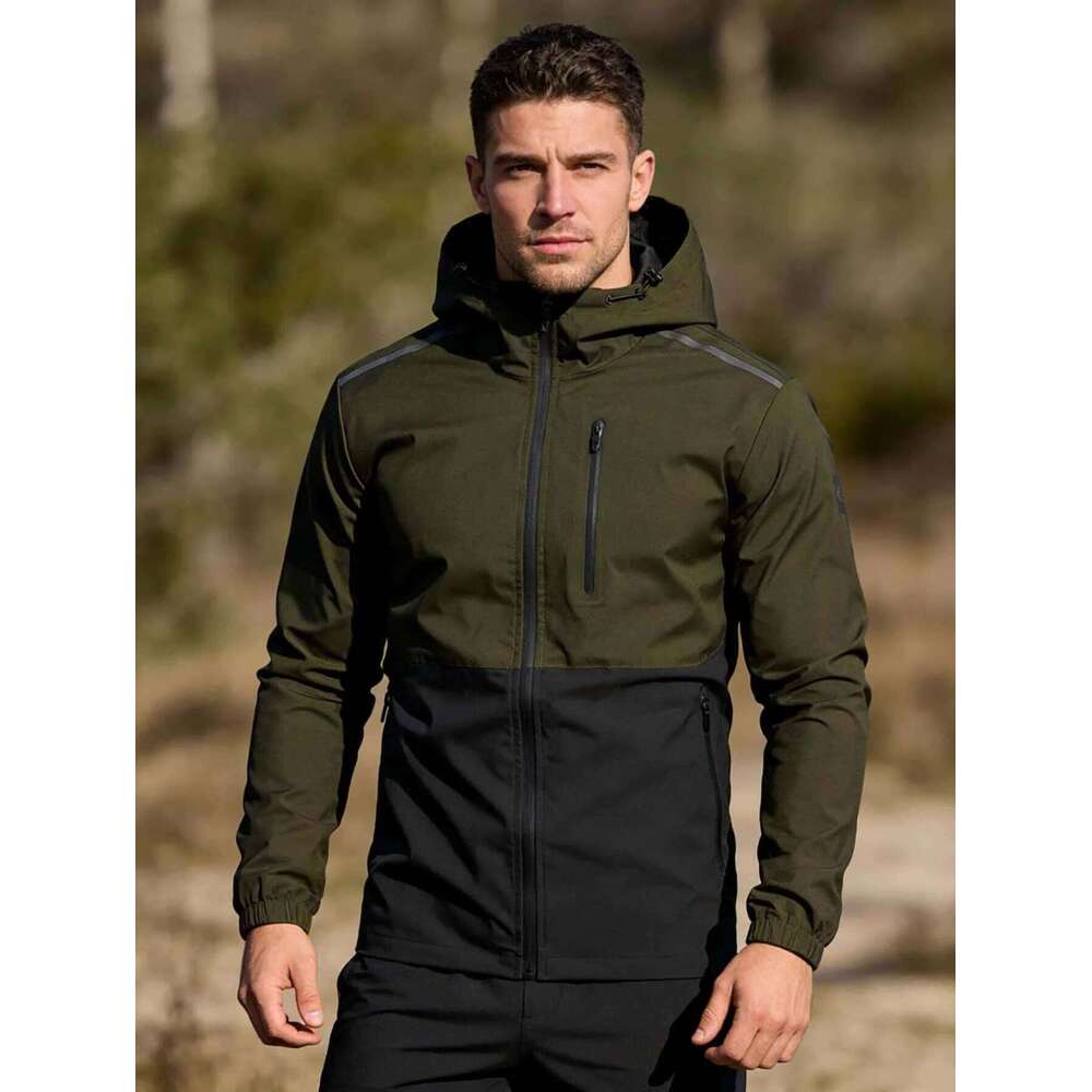 Men's Spring Autumn Winter Long Sleeve Jacket Hooded Patchwork Color Block Outdoor Fleece Lined Coat W260626 - view 3