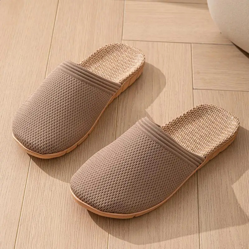 Mesh Casual Slippers Ladies Home Soft Womens Sandals Summer 2025 Hemp Elegant Slides Fashion Indoor Footwear Big Size 260624 - view 3