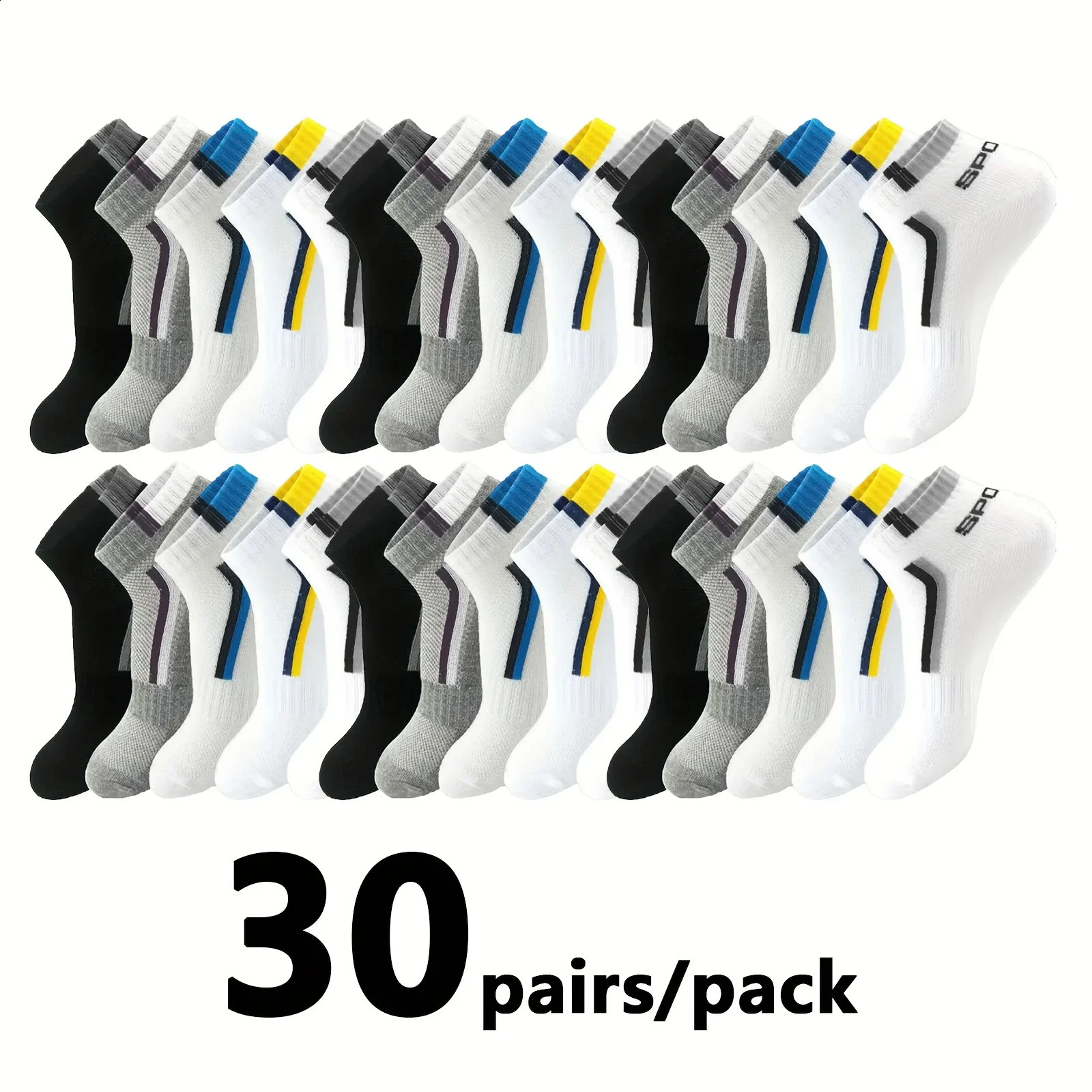 5102030pairs Simple Stripe Pattern Liner Anklets Socks Comfy Breathable Soft Sweat Absorbent For Mens Outdoor Wearing 260622