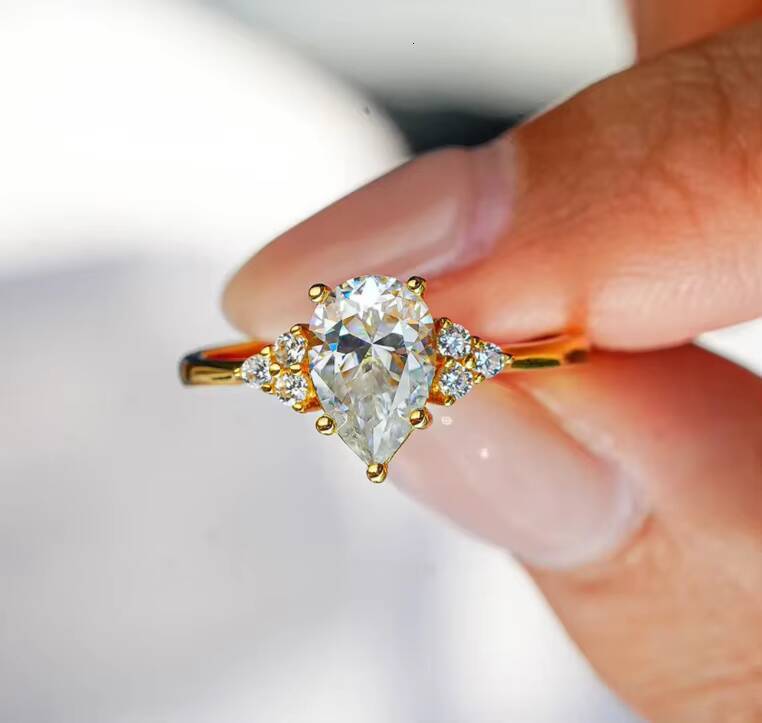 Factory Wholesale Custom Silver 925 Moissanite Engagement Ring Band Jewelry Rhodium Plating for Women-for Wedding Party - view 7