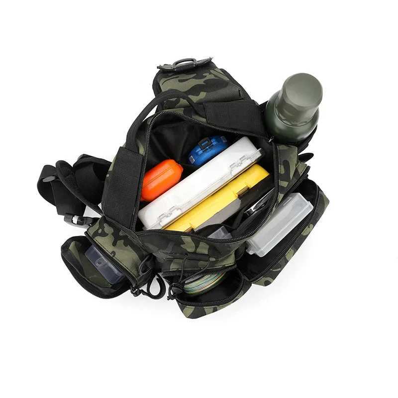 crossbody single-shoulder bag waist bag bag fishing rod bag bait box tackle bag large-capacity camouflage fishing bag M260626 - view 6