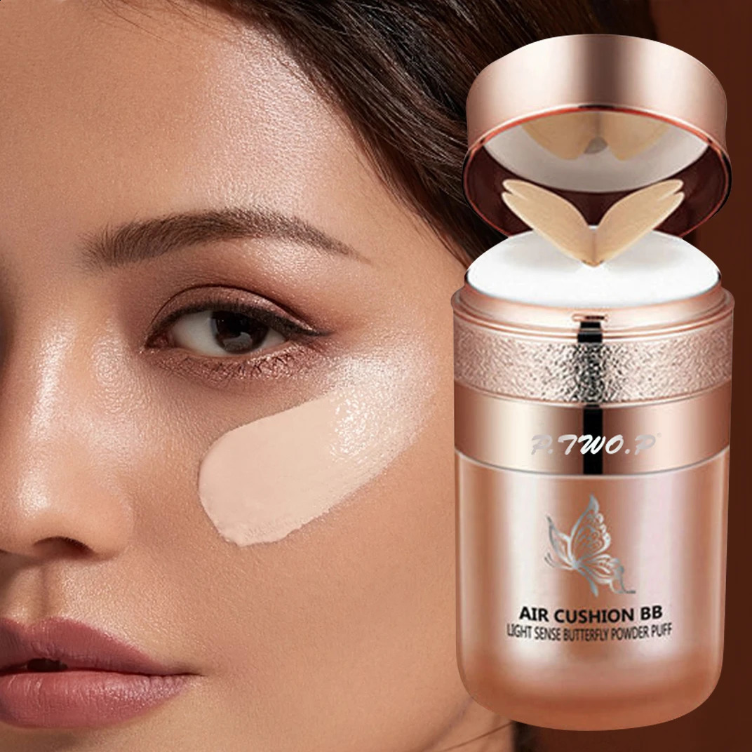 Air Cushion BB Cream Moisturizing Foundation Concealer Whitening Oil-control Waterproof Butterfly Powder Puff Makeup Cosmetics 260625