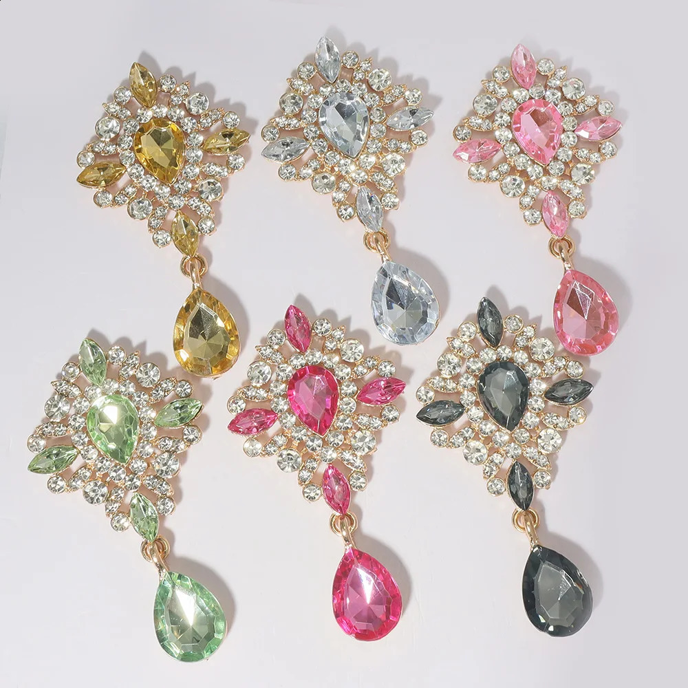 5pcs 68cm Golden bottom 15Colors Acrylic Pendant Accessories Rhinestone Diy Jewelry For Wedding Gift Box Bow center Decoration 260623 - view 4
