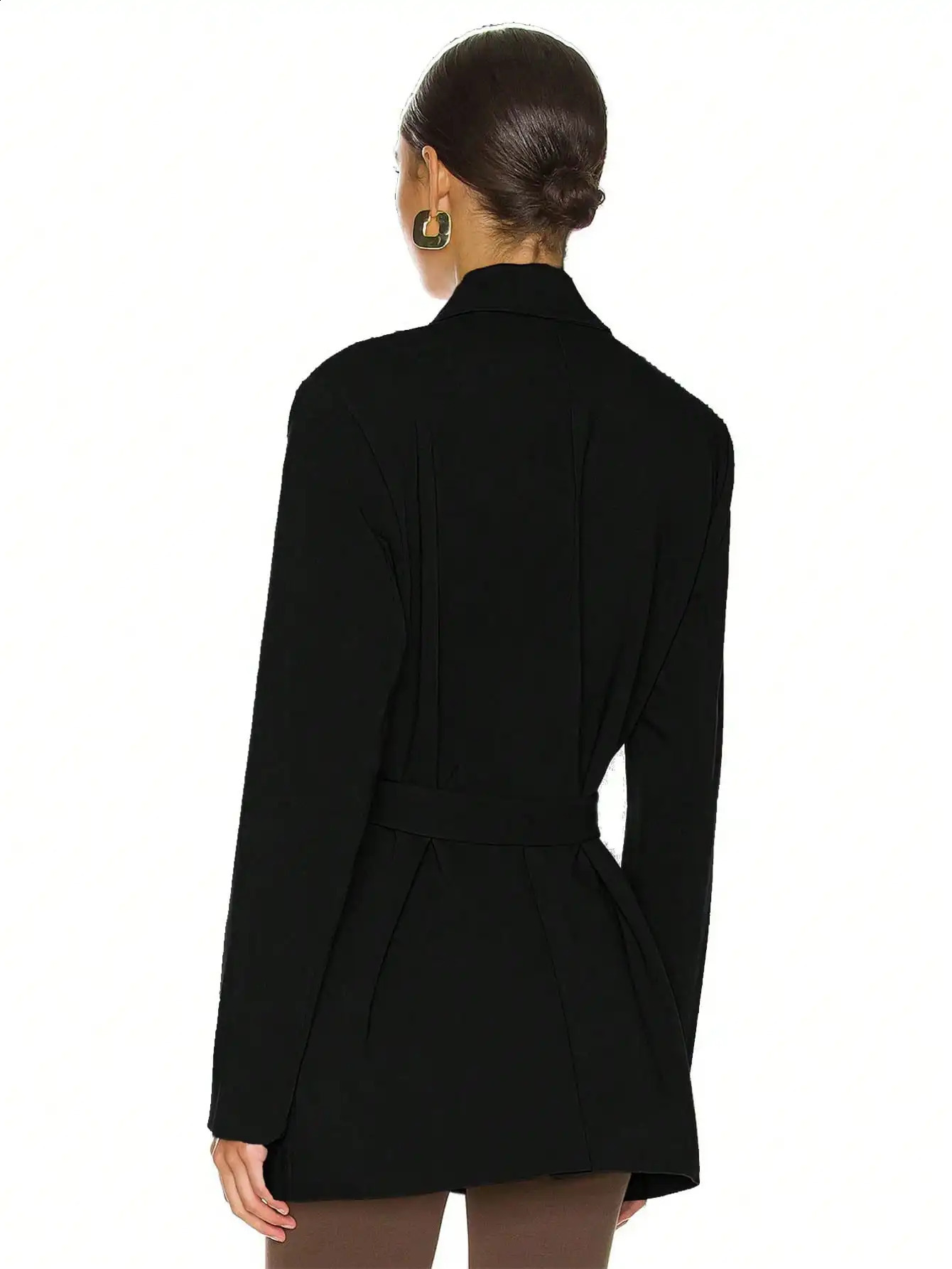 Womens Fitted TieWaist Blazer Jacket Spring Summer Elegant Style For Office Work Lady Fashion Informal Commuting 260625 - view 5