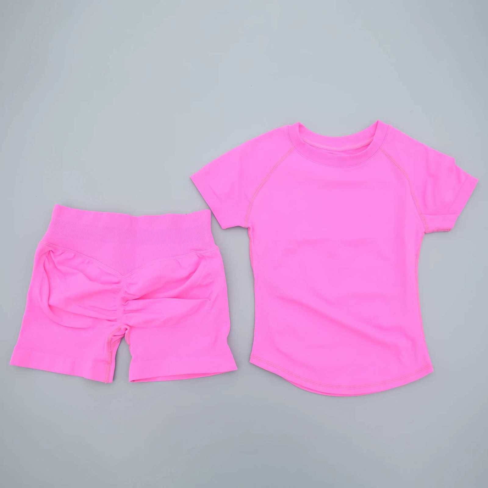 Pieces 2 SWEAT Sports UNDFYNE Sets Short Sleeve Seamless Yoga Top Fitness Set Women Workout Running Sports Shorts Gym Suit M260626 - view 7