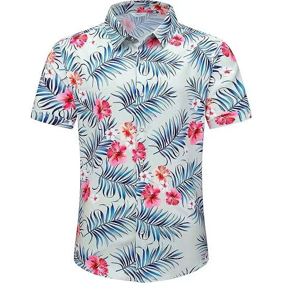 Mens beach shirt European size summer new style Hawaiian short-sleeve floral shirt for men - view 7