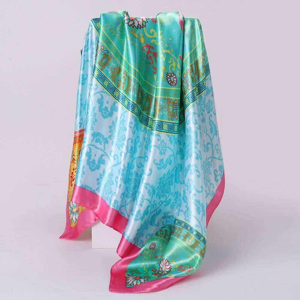 1pc Minimalist Bohemian Printed Satin Square Scarf New Women Fashion Bandana Headband for Daily Casual Elegant Headscarf Shawl 26Y06226 - view 6