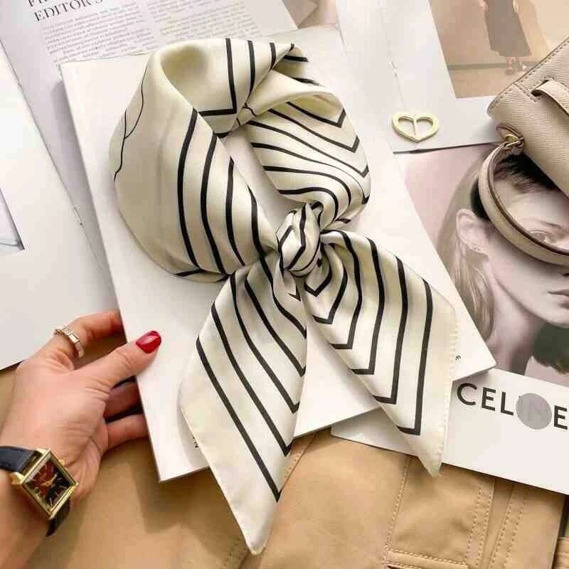 Fashion 70cm Green Print Square Silk Scarf Women Satin Neck Scarves Wrap Headkerchief Beach Hair Band Women's Bandana 26Y06226 - view 5