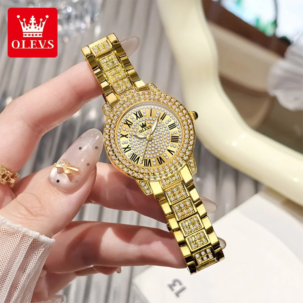OLEVS 9943 Full Diamond y Quartz Womens Watches Fashion Elegant Stainless Steel Waterproof Luminous Ladies Wrist Watches 260625 - view 4