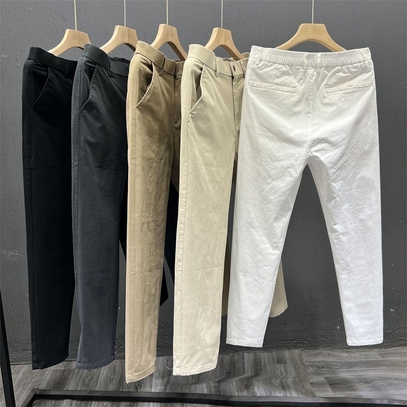 Mens Summer Thin Pants Straight Simple White Casual Man Clothing Trendy Slim-fitting Cargo Pants 260625 - view 4