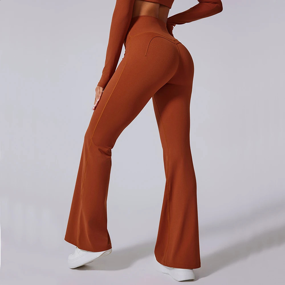 Women High Waist Flared Leggings Gym Fitness Yoga Pants Workout Runing Sport Leggings Womens Control Tummy Yoga Wide Leg Pants 260626 - view 4