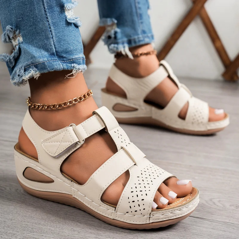 2026 Summer Women Wedge Sandals Premium Orthopedic Open Toe Vintage Antislip Casual Shoes Female Platform Retro 260626 - view 5