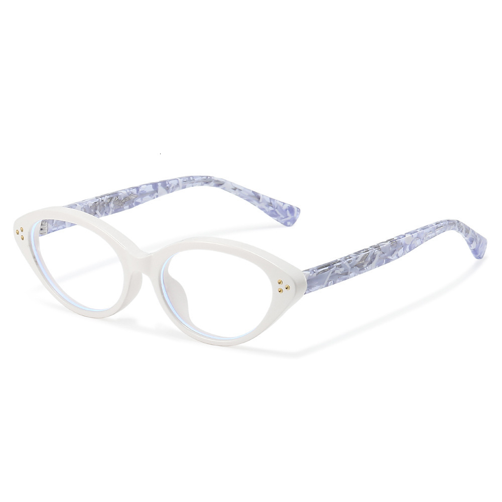 2026 Retro Oval Frame Glasses Rivet Accents, High-End Anti-Blue Light TR Material With Pin Inserts, Flat Lenses - view 3