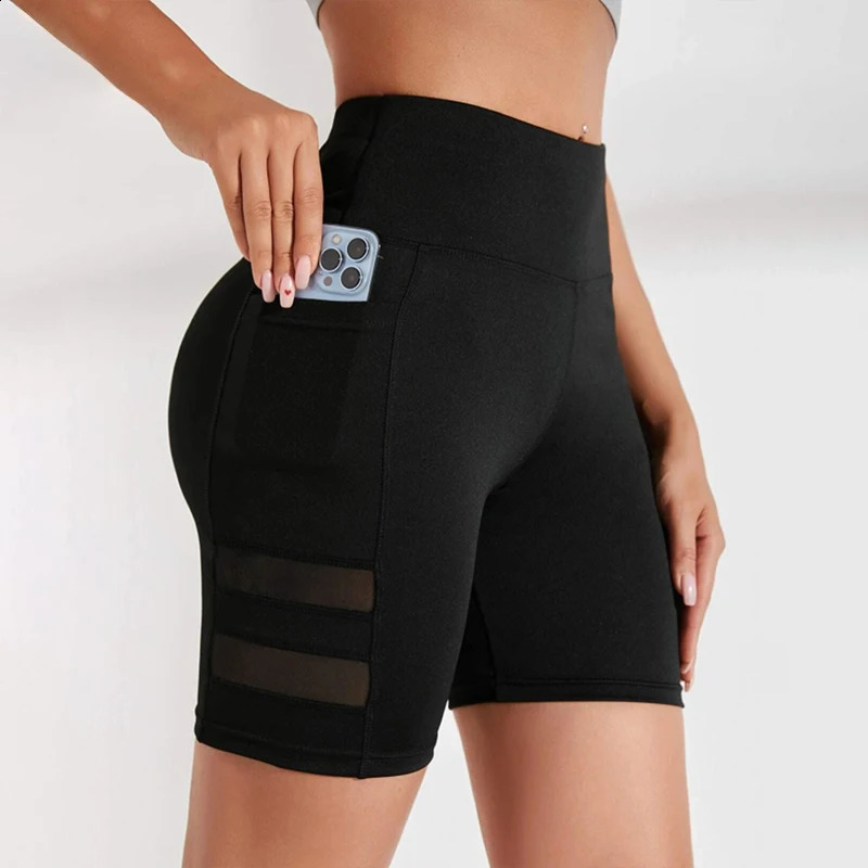 Womens Yoga Shorts High Waist breathable Leggings with Pocket Tummy Control Gym Running Compression for Sports shorts leggings 260626 - view 5