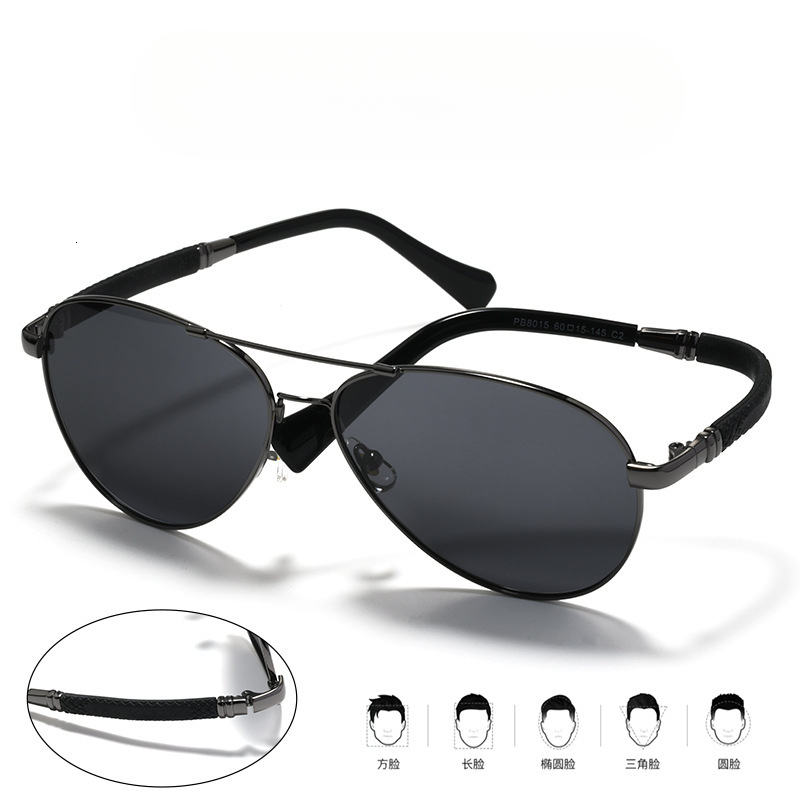 PB Q Pilot Style Double Bridge Men s Polarized Sunglasses Outdoor Sun Protection Driving UV Protection Sunglasses Wholesale - view 4