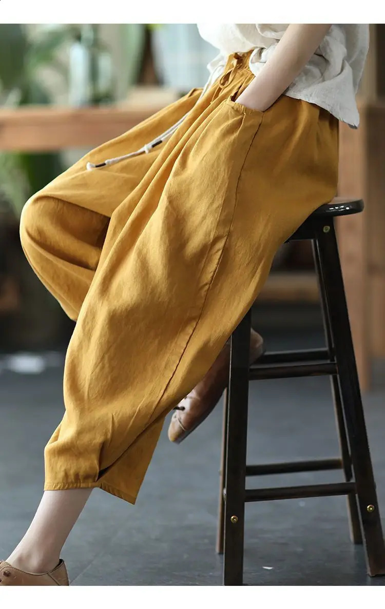 Womens Solid Color Retro Elastic Waist Pants Office Lady Fashion Arrival Trendy Comfortable 260625 - view 7
