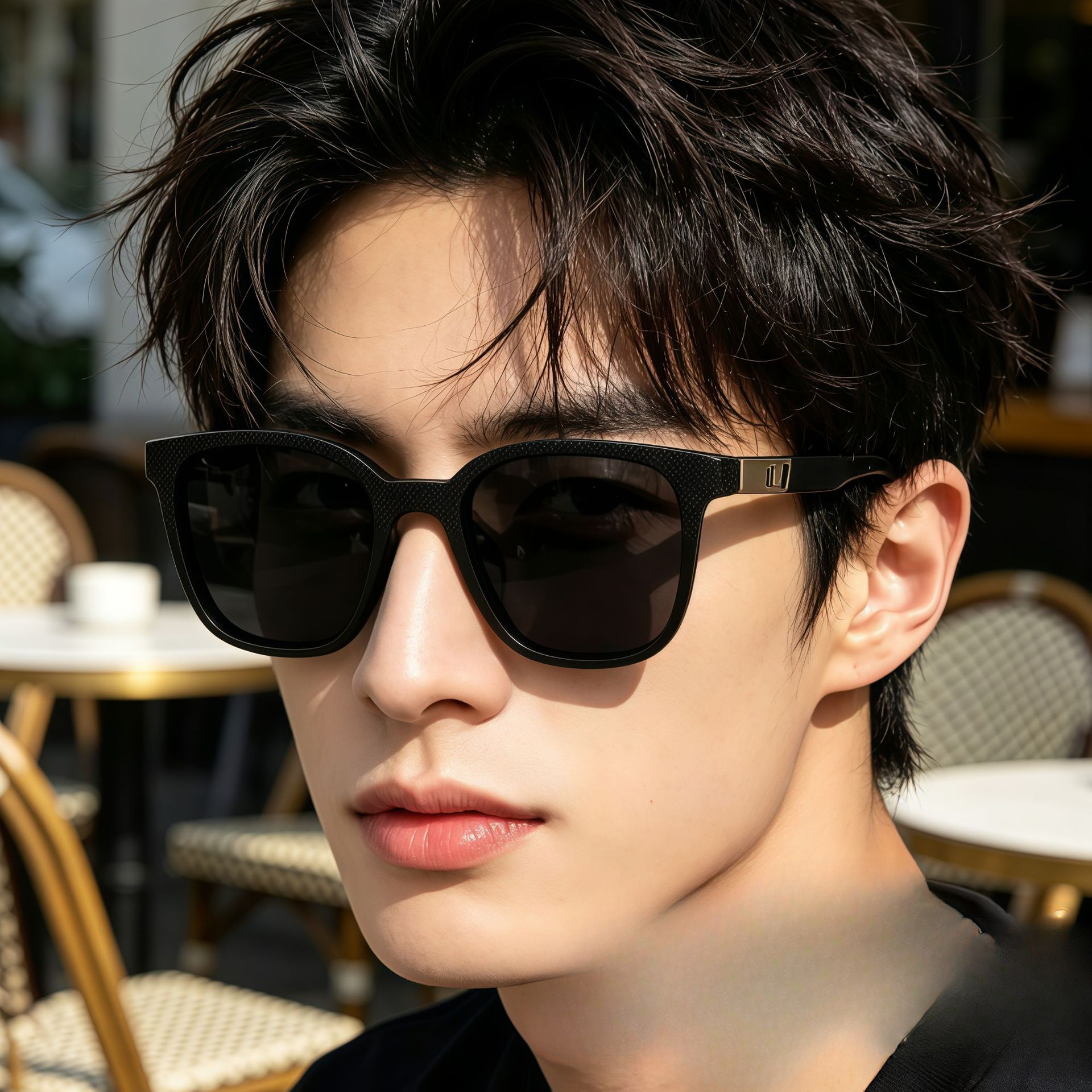 chic mens solar shades contemporary oval frame polarized lenses w superior sun defense - view 1