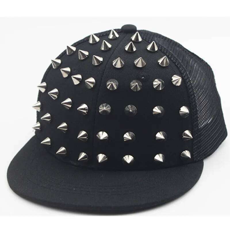 Men and Women's Rivet Flat Hat Punk Rock Hip Hop Stud Baseball Caps Y2K snapback cap outdoor gorras para hombres casquette homme W260626 - view 6