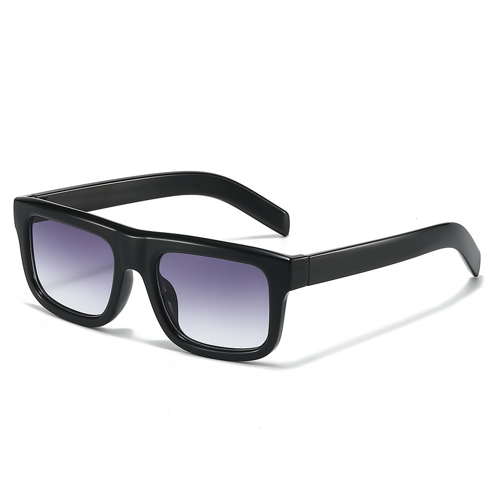 2026 New Fashion European And American Simple Retro Flat-Top Square Foreign Trade Plain Sunglasses - view 5