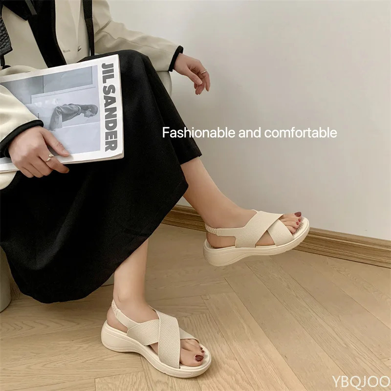 Womens Thick Soled Sandals Summer Fashionable Soft Beach Slippers Breathable Non Slip Fashion for Women 260626 - view 4