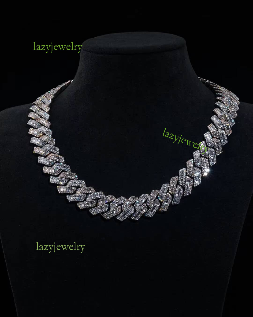 Diamond set moissanite diamond Cuban necklace 13mm ice crystal Myer Mi necklace bracelet men trend daily wear accessories