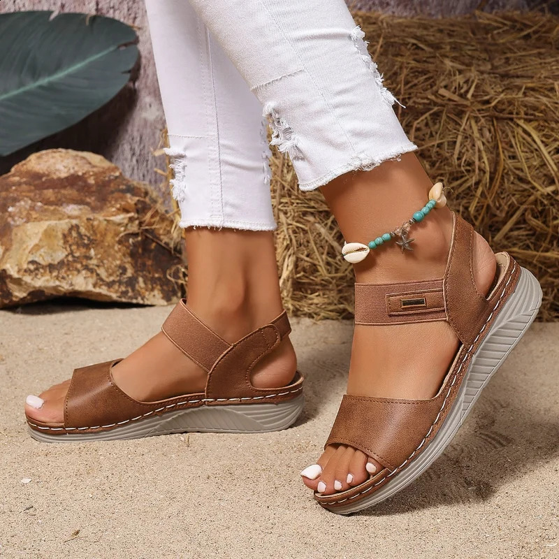 2026 Womens Summer Casual Wedge Sandals Lightweight Platform Walking Woman Plus Size Comfort Non Slip Beach Shoes 260626 - view 4