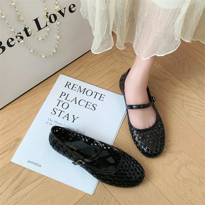 Baotou Sandals Womens Summer Flat Hollow Fashion Transparent Casual Outerwear Single Shoes 260626 - view 6
