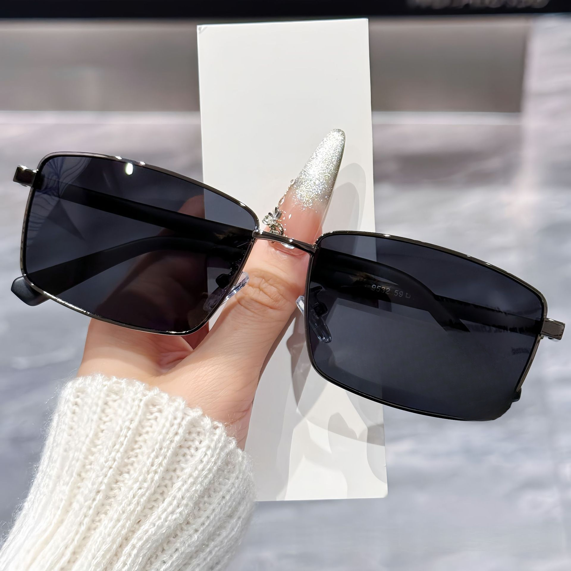 trendy designer frame uv protection versatile use square polarized goggles - view 1