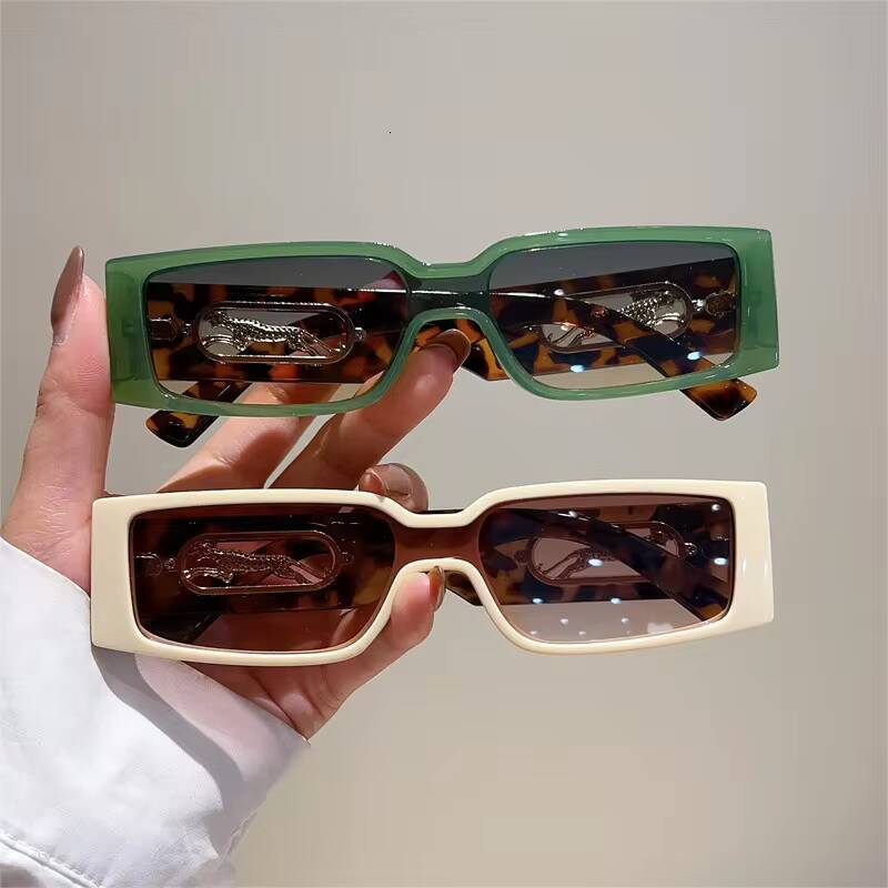 Designer Small Frame Rectangle Sunglasses Women For Men Vintage Fashion Sun Glasses Trending Punk Leopard Shades UV - view 6