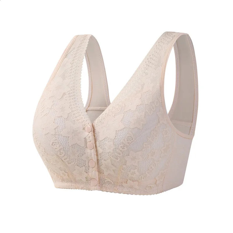 Front Buckle Underwear Middleaged Elderly Women Lace No Underwire Wide Strap Vest Plus Size Comfortable Breathable Pushup Bra 260626 - view 5