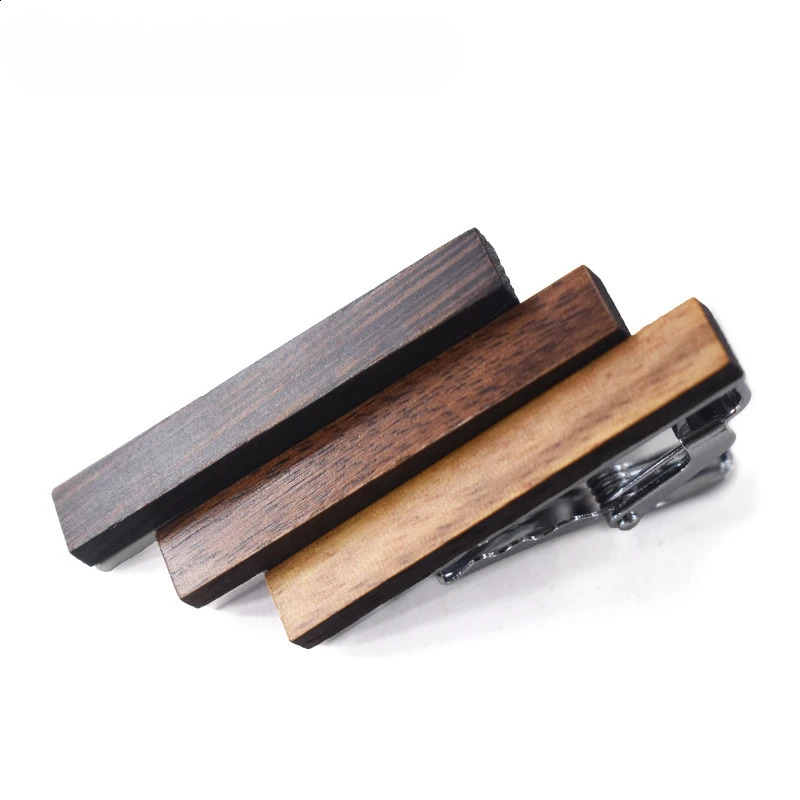 Fashionable Wooden Tie Clips 4cm Small Classy Anti-slip Clip Mans Suit Decorative Tie Clips 260626