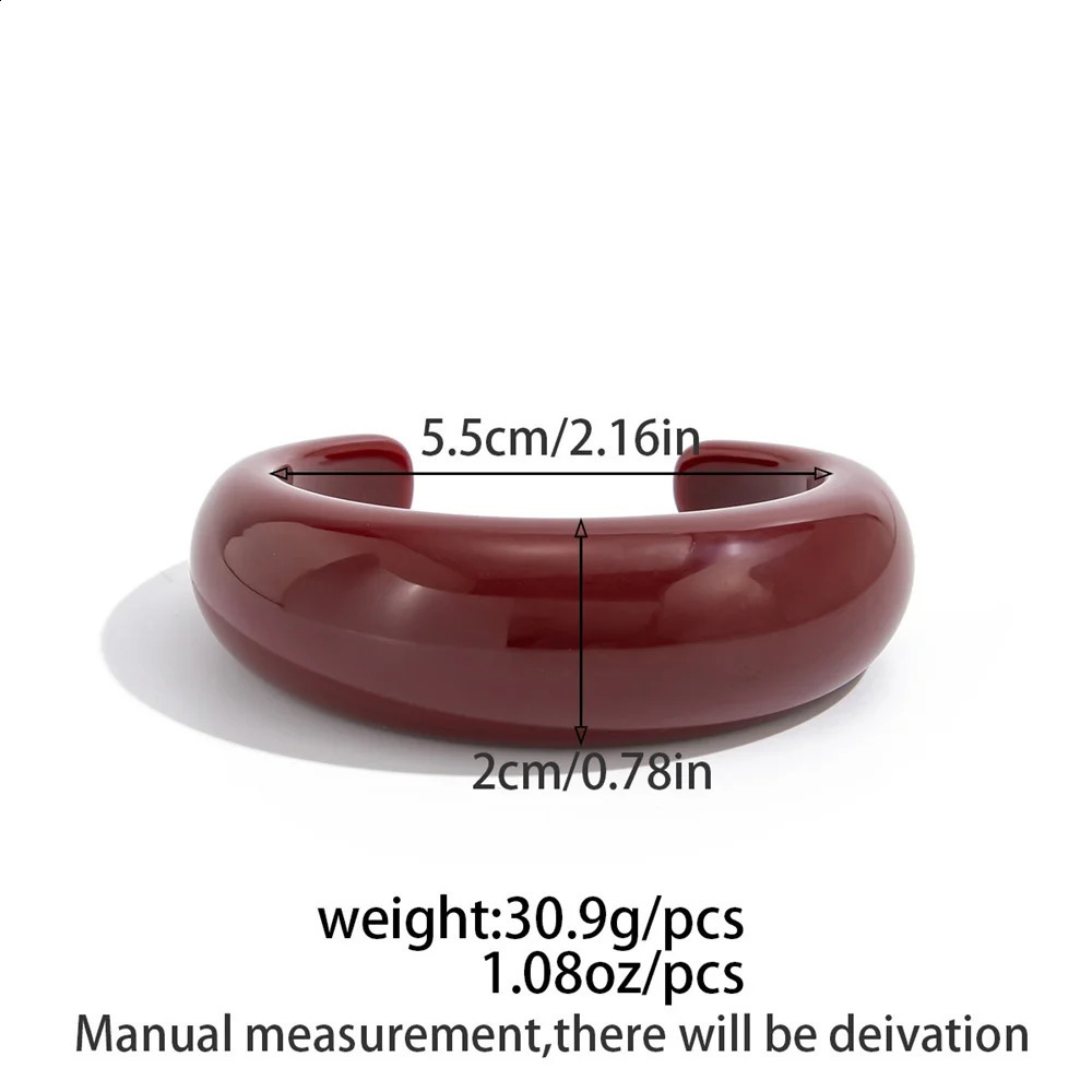 Vintage Exaggerated Geometric Resin Acrylic Cuff Bangles for Women Punk Round Open Bracelet Bangle Statement Jewelry Gifts 260625 - view 6