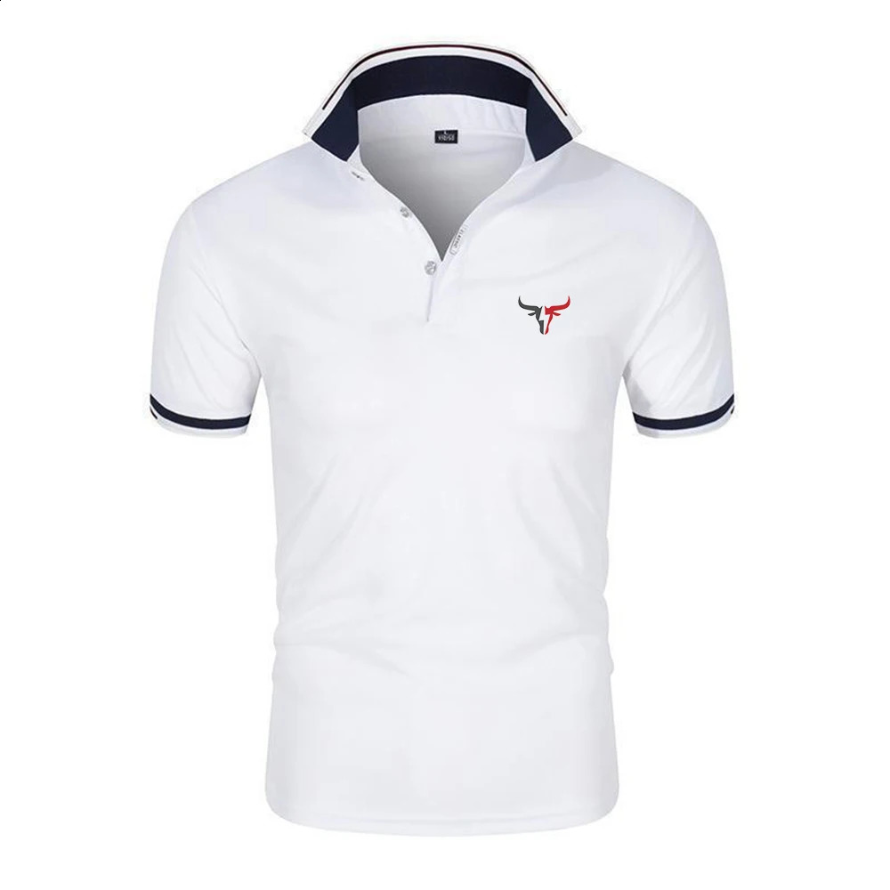 2026 Men Sport Bull Pattern Sixcolor Polo Shirts Stand Collar Breathable Tshirt Summer Fashion Short Sleeve 260625