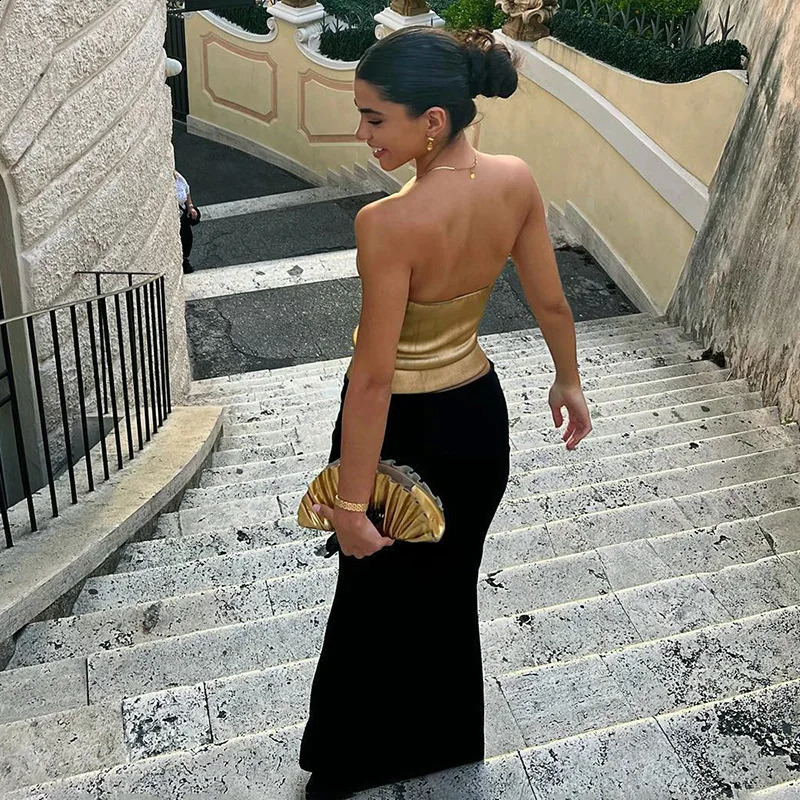 Strapless Backless Sexy Y2K Crop Top Corset Party Club Outfits for Women Tube Vest Summer Sleeveless Skinny Bustier Tops Outfit 260616 - view 4