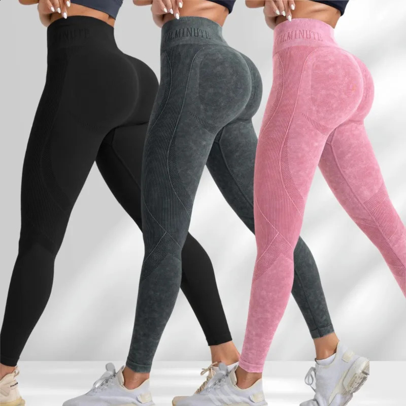 Women Seamless Gym High Waist Yoga Pants Hip Lifting Outdoor Sports Tight Waist Letter Sand Washed Pants Exercise Yoga Leggings 260626