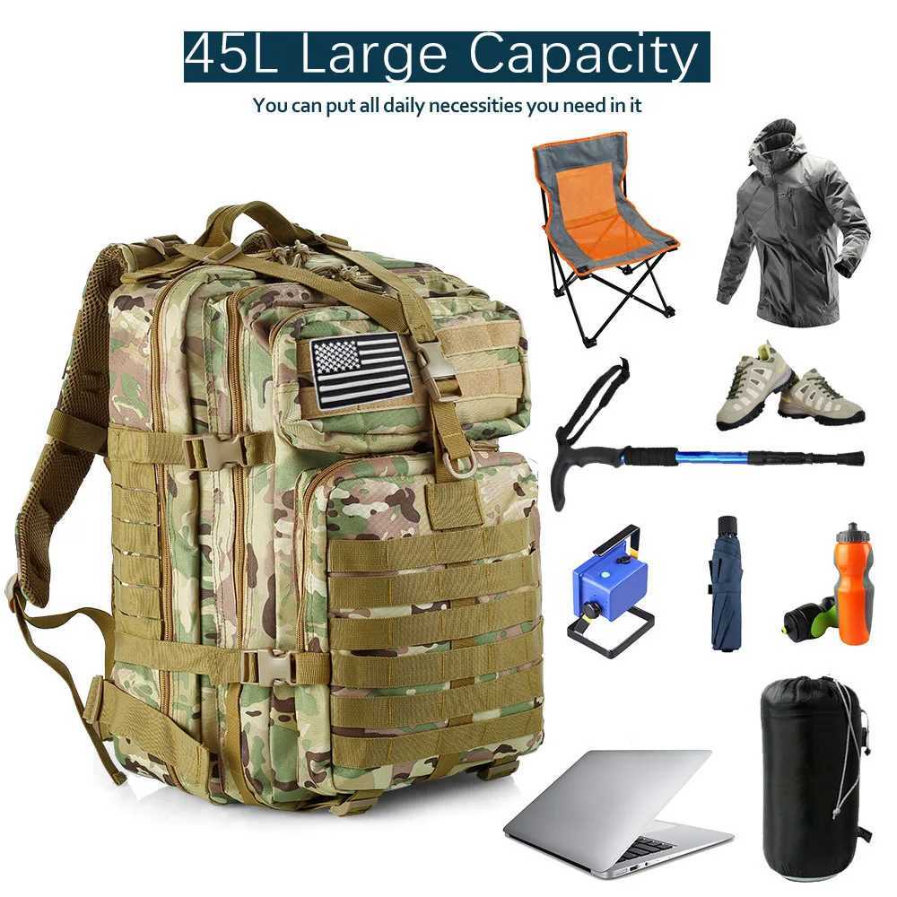 liters Outdoor tactical dual 50 shoulder large 3P backpack Backcountry cycling sports backpack Travel attack camouflage multi-fu M260626 - view 6